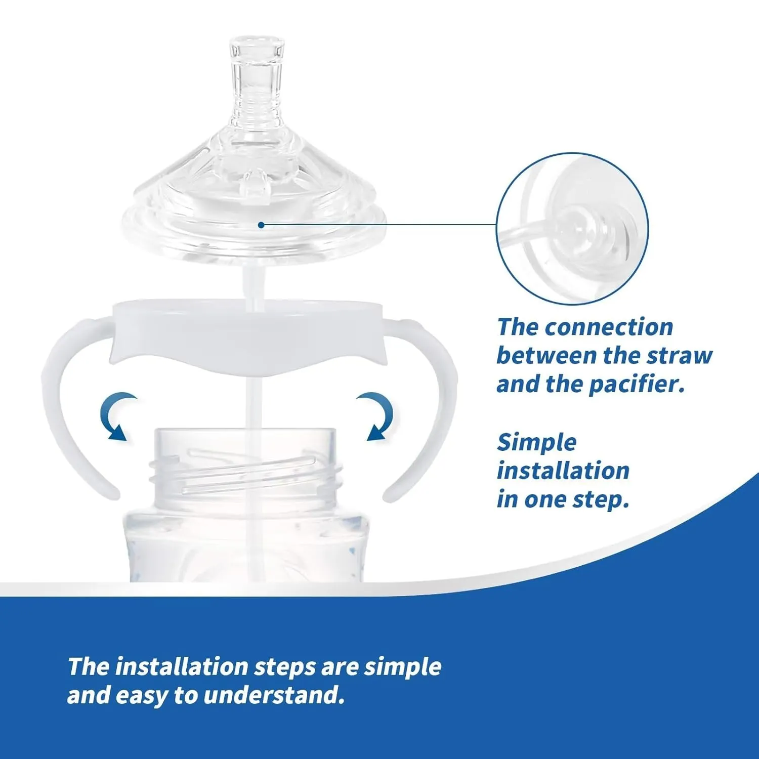 Straw Cup Soft Spout Conversion Kit for Philips Avent Natural Baby Bottle, Bottle Handles and Weighted Straw （4 Pack）