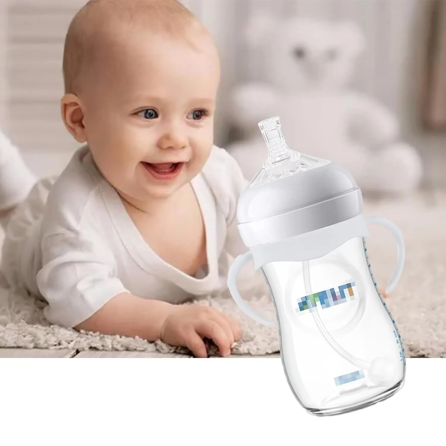 Straw Cup Soft Spout Conversion Kit for Philips Avent Natural Baby Bottle, Bottle Handles and Weighted Straw （4 Pack）