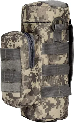Sturdy Tactical Molle Water Bottle Bag Outdoor Hiking Belt Holder Kettle Pouch(ACU)
