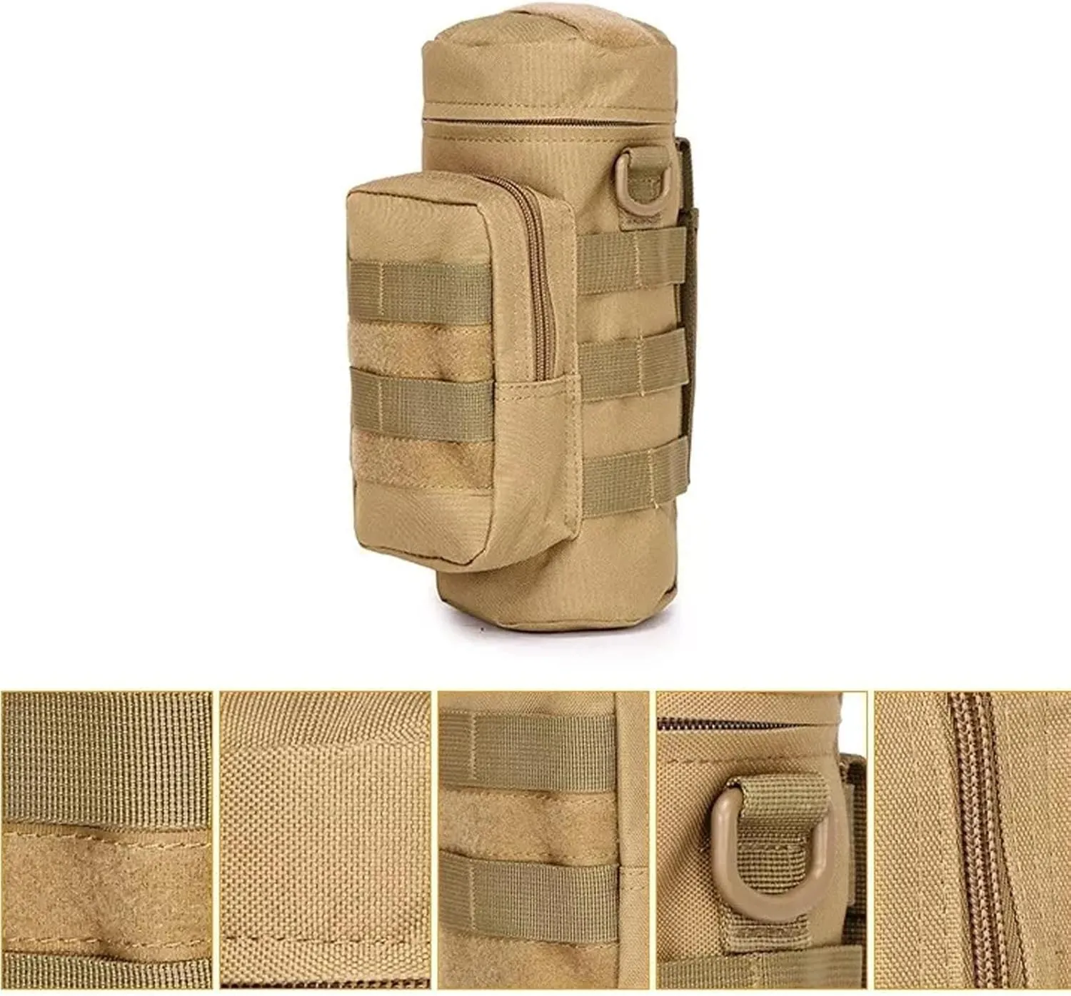Sturdy Tactical Molle Water Bottle Bag Outdoor Hiking Belt Holder Kettle Pouch(ACU)