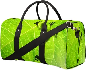 Summer Frog Shadow On The Leaf Travel Duffle Bag for Men Women Large Overnight Weekender Bag Lightweight Duffel Bag Sports Gym Bag Foldable Carry on Luggage Bag