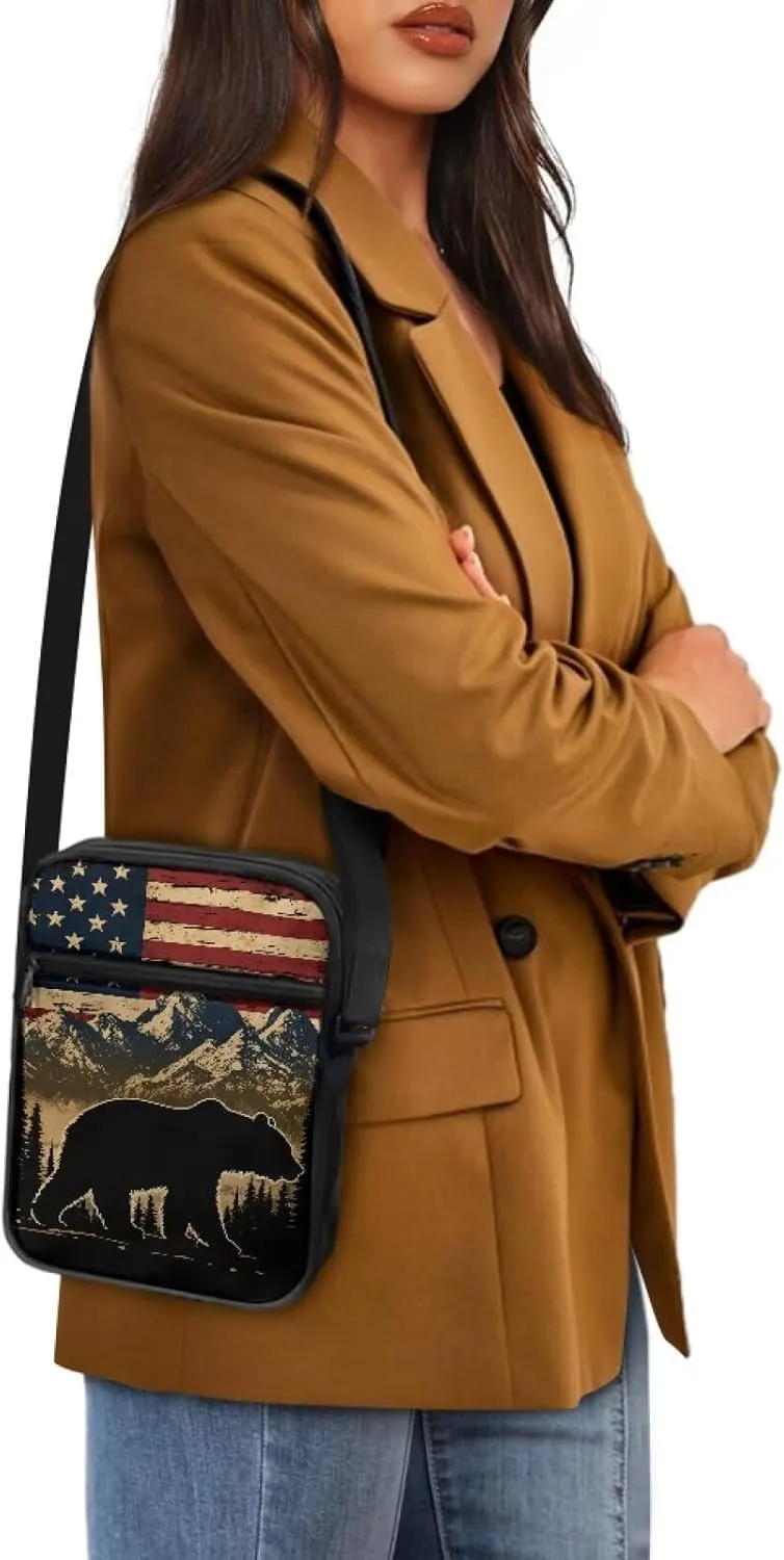 Suobstales Shoulder Bag Crossbody Bag for Women Men Small Messenger Bag Casual Handbag with Adjustable Strap for Work Cycling