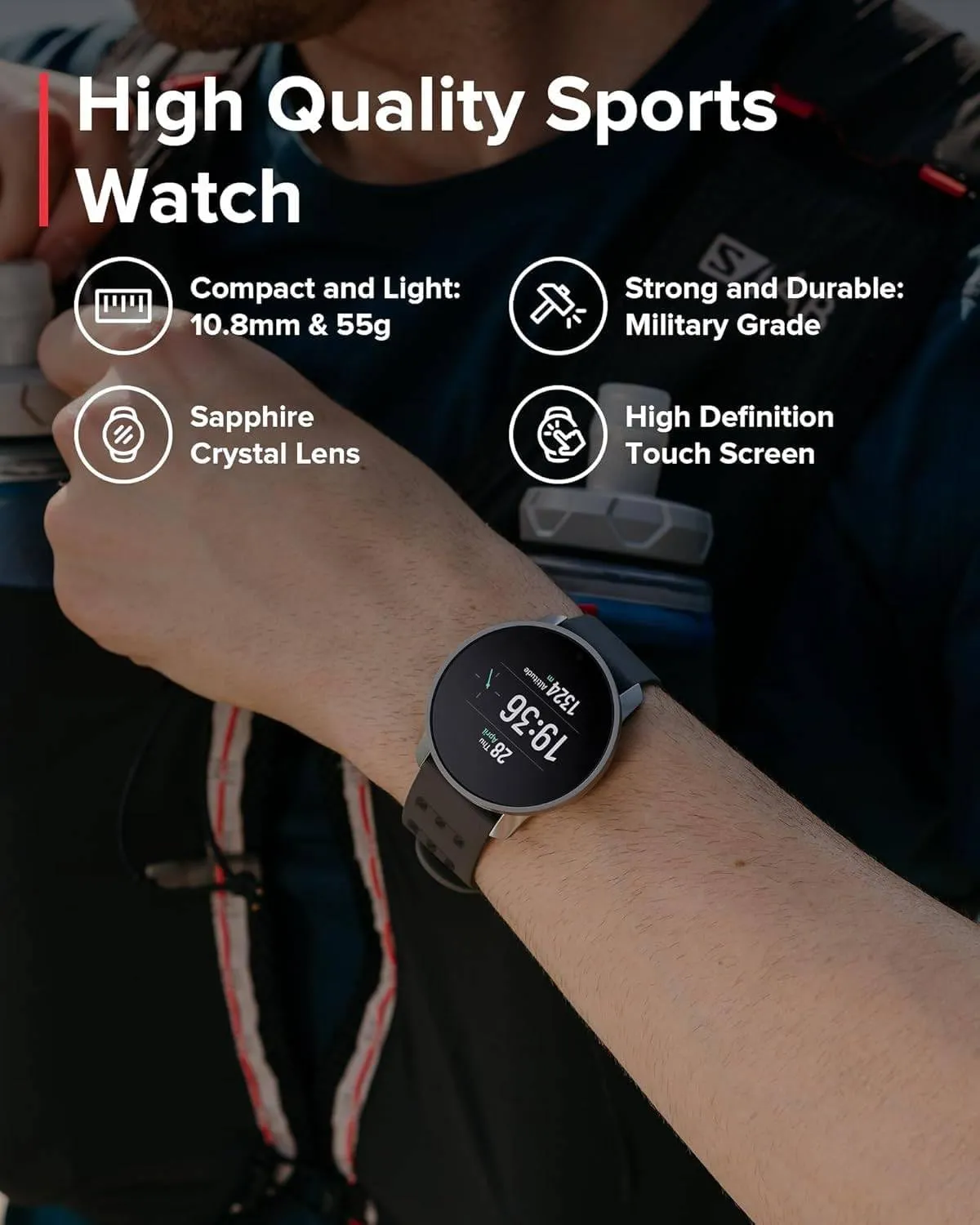 SUUNTO 9 Peak Pro GPS Sports Watch, Up to 30 Days Long Battery Life, 95  Multisport Watch w/Training Workout Analysis,Advanced Health & Recovery Support, Wrist Heart-Rate Measurement, Black