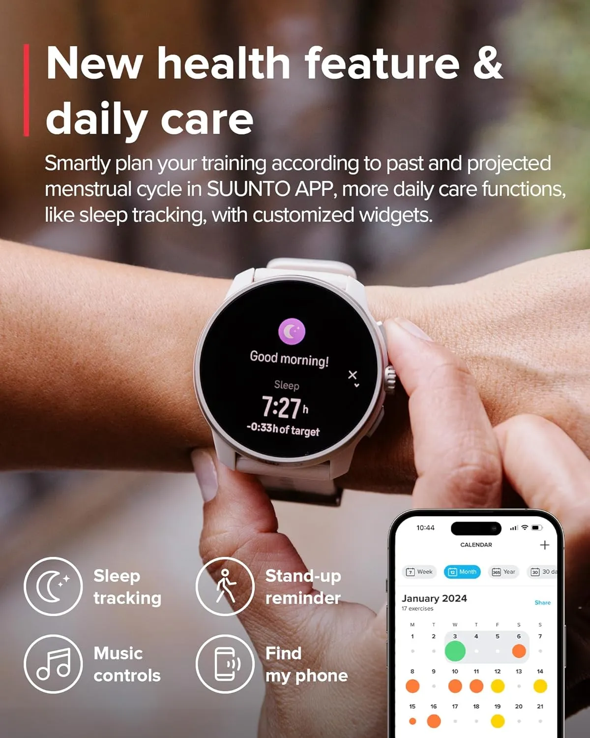 SUUNTO Race S GPS Sports Watch, 1.32" AMOLED Touchscreen w/Crown, 13 Days Battery Life, Training & Sleep Health Tracking, Dual-GNSS, 32GB Global Offline Maps, Lightweight for Running, All Black
