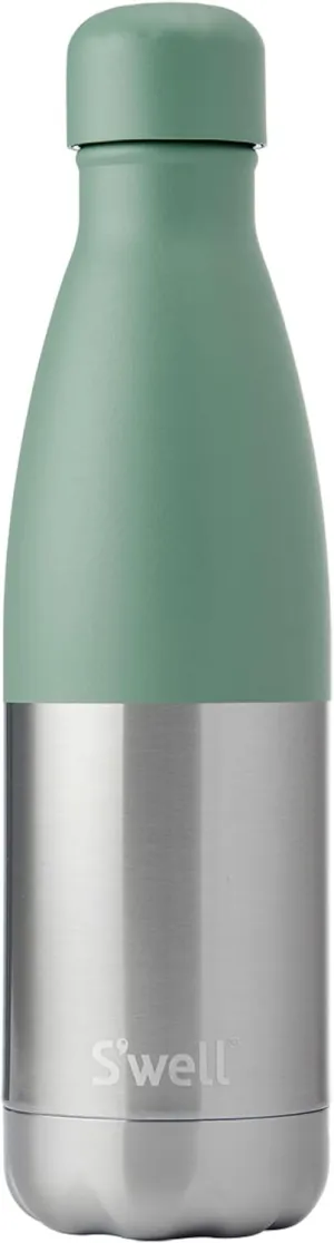 S'well Stainless Steel Water Bottle, 17oz, Matcha Silver Lining, Triple Layered Vacuum Insulated Containers Keeps Drinks Cold for 36 Hours and Hot for 18, BPA Free, Perfect for On the Go