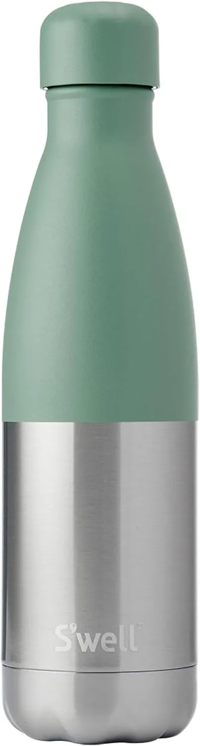 S'well Stainless Steel Water Bottle, 17oz, Matcha Silver Lining, Triple Layered Vacuum Insulated Containers Keeps Drinks Cold for 36 Hours and Hot for 18, BPA Free, Perfect for On the Go