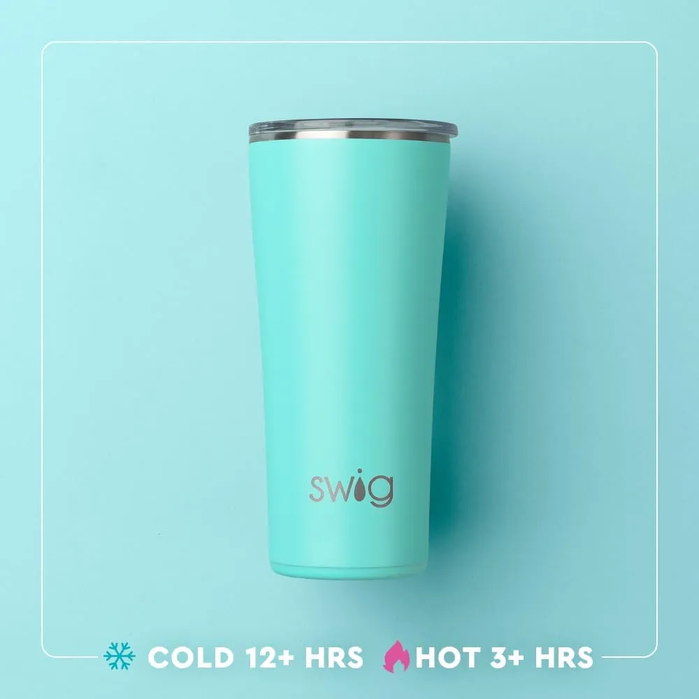 Swig Life 22oz Insulated Tumbler, Travel Coffee Tumbler with Lid, Cup Holder Friendly Travel Coffee Mug, Stainless Steel Thermos (Cloud Nine)