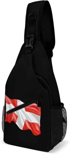 Switch Flag Sling Backpack Crossbody Chest Bag Print Shoulder Bag Travel Daypack for Sports Running Hiking