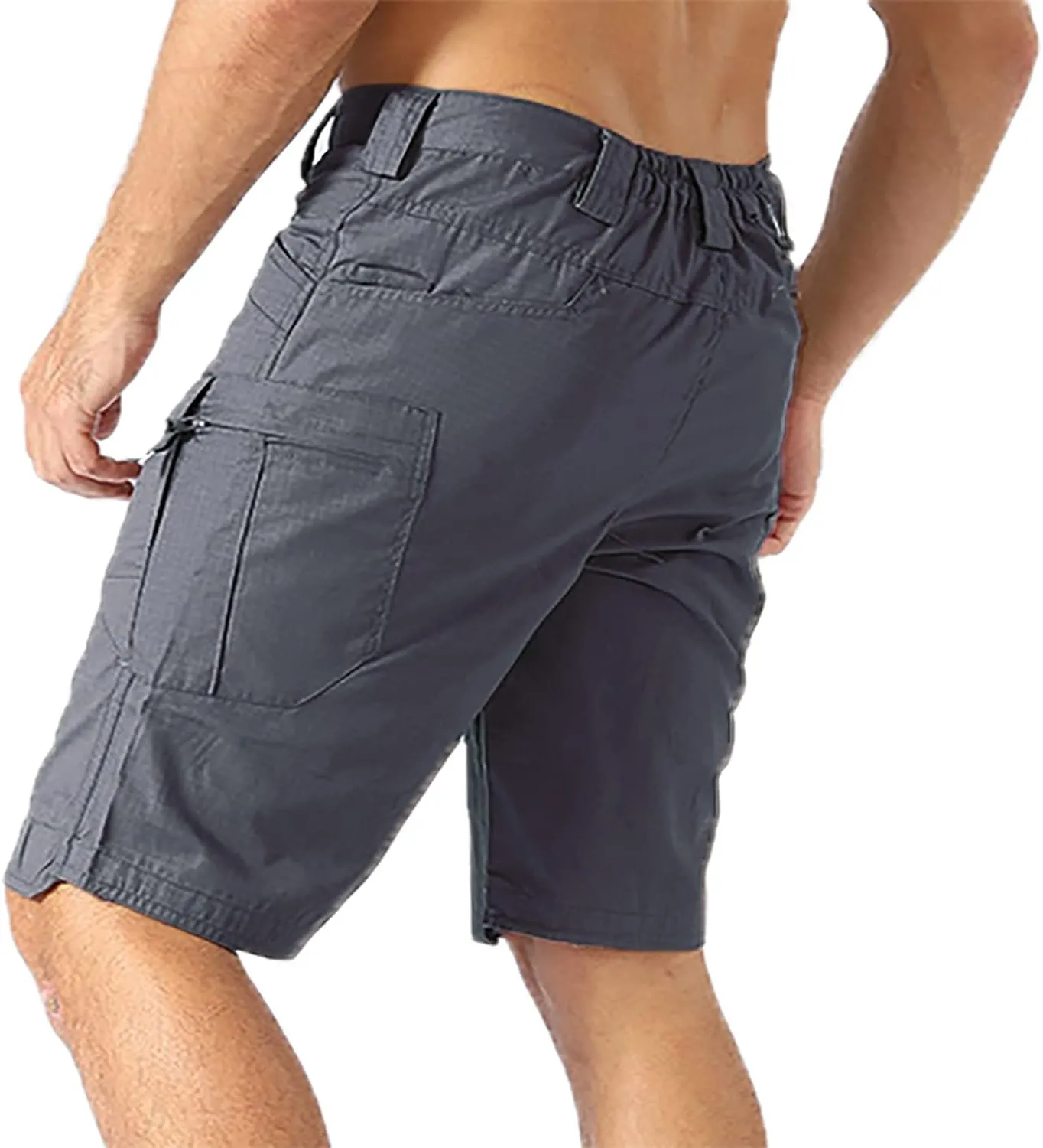 Tactical Cargo Short Men Workout Urban Casual Shorts Outdoor Hiking Fishing Muti-Pocket Short (No Belt)