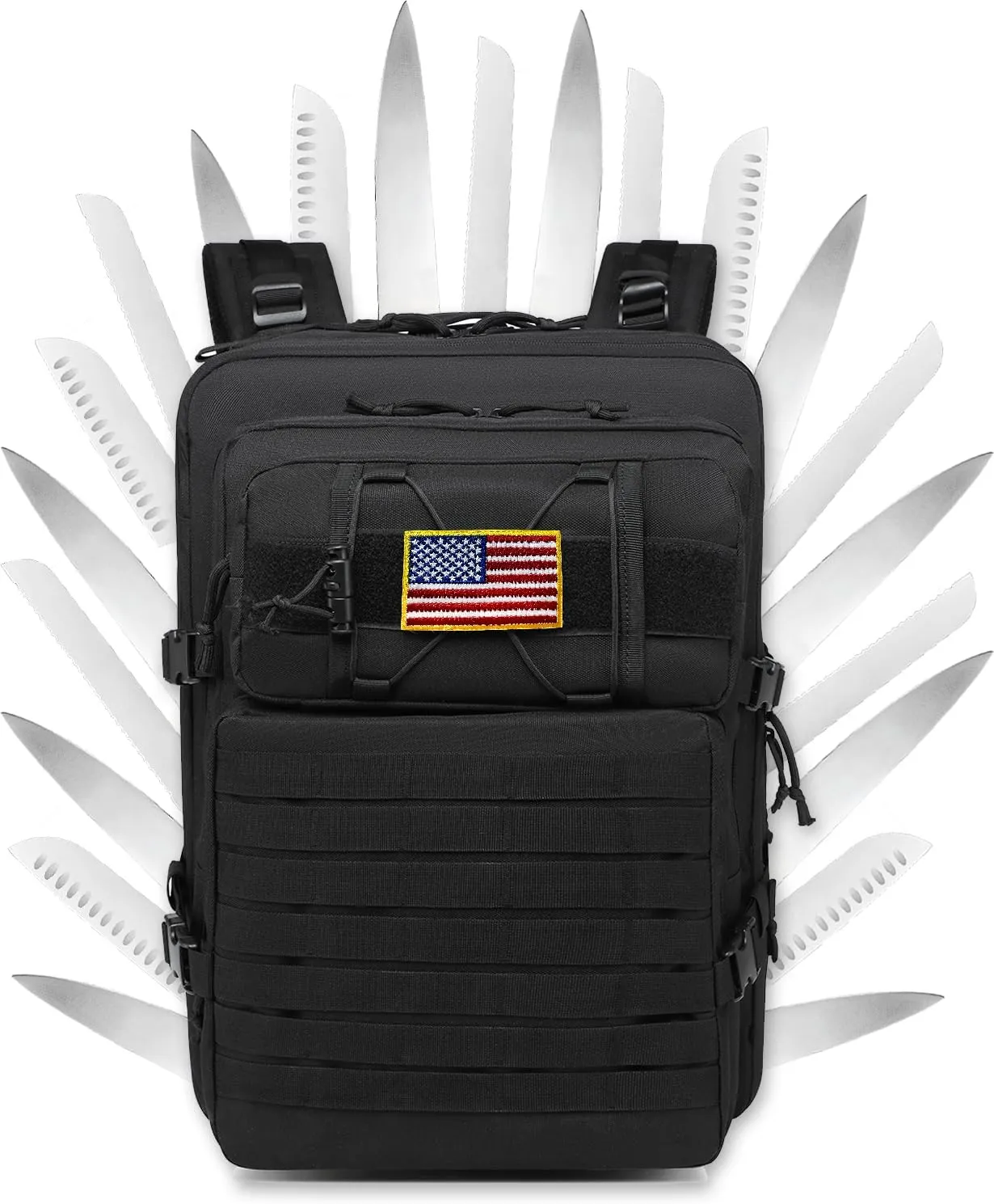 Tactical Chef Knife Backpack Professional Knife Carrying Bag Travel Organizer Case with 30  Pockets for Culinary Tools