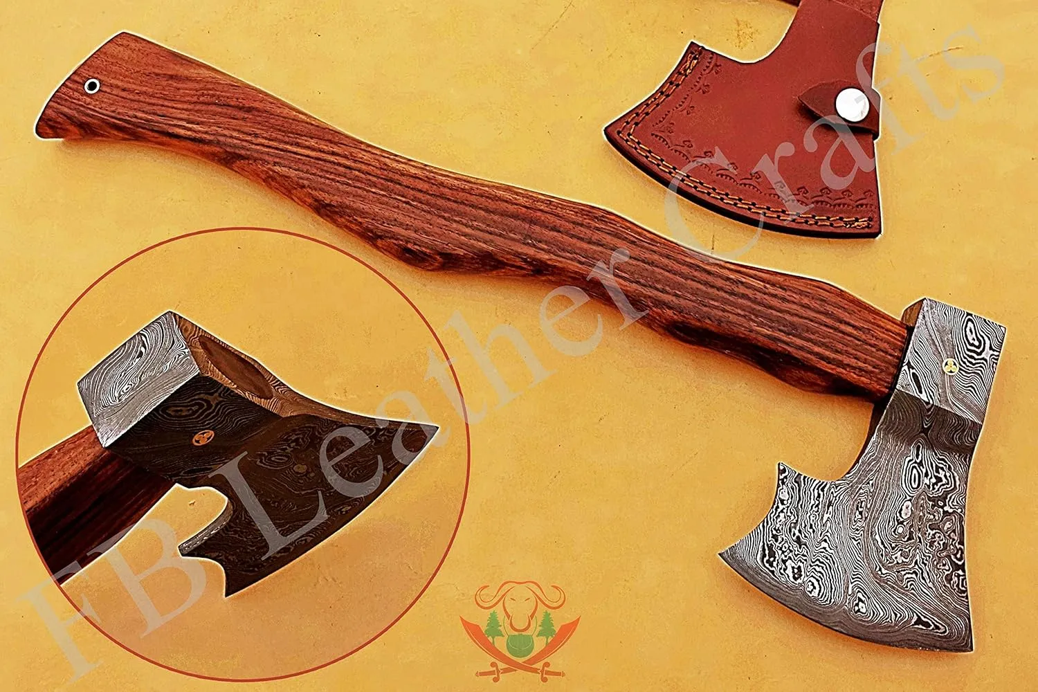 Tactical Combat Custom Made Damascus Steel Hunting Axe/Throwing Hatchets Smart Axe FBK-23112 / Camping & Hiking/Compact Axe/Heartwarming Gift