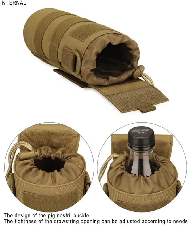 Tactical E.dc Water Bottle Bag Pouch Molle Upgraded Travel Holder Sport Bag Outdoor Hydration Bags for Camping Hiking Fishing