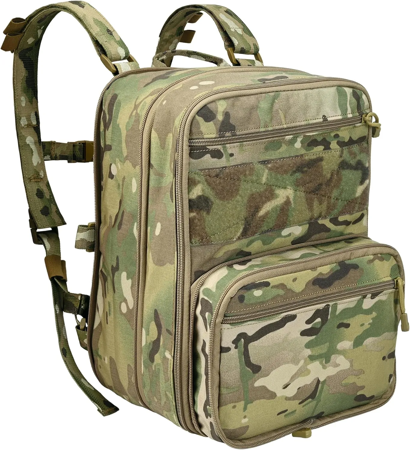 Tactical Expandable Flatpack, Chest Rig Backpack MOLLE Assault Pack Hydration Pack for PC Vest (CP)