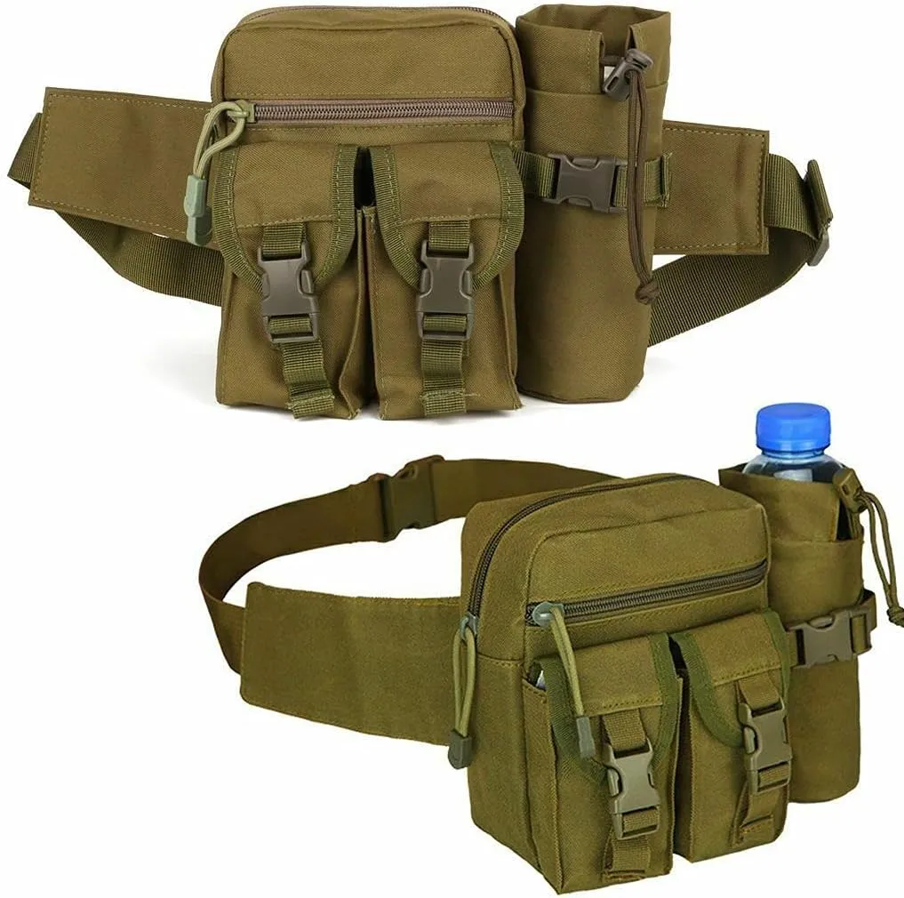 Tactical Fanny Pack Bumbag Waist Bag Military Hip Belt Outdoor Hiking Fishing Suitable for Hiking Mountaineering Fishing (Green)