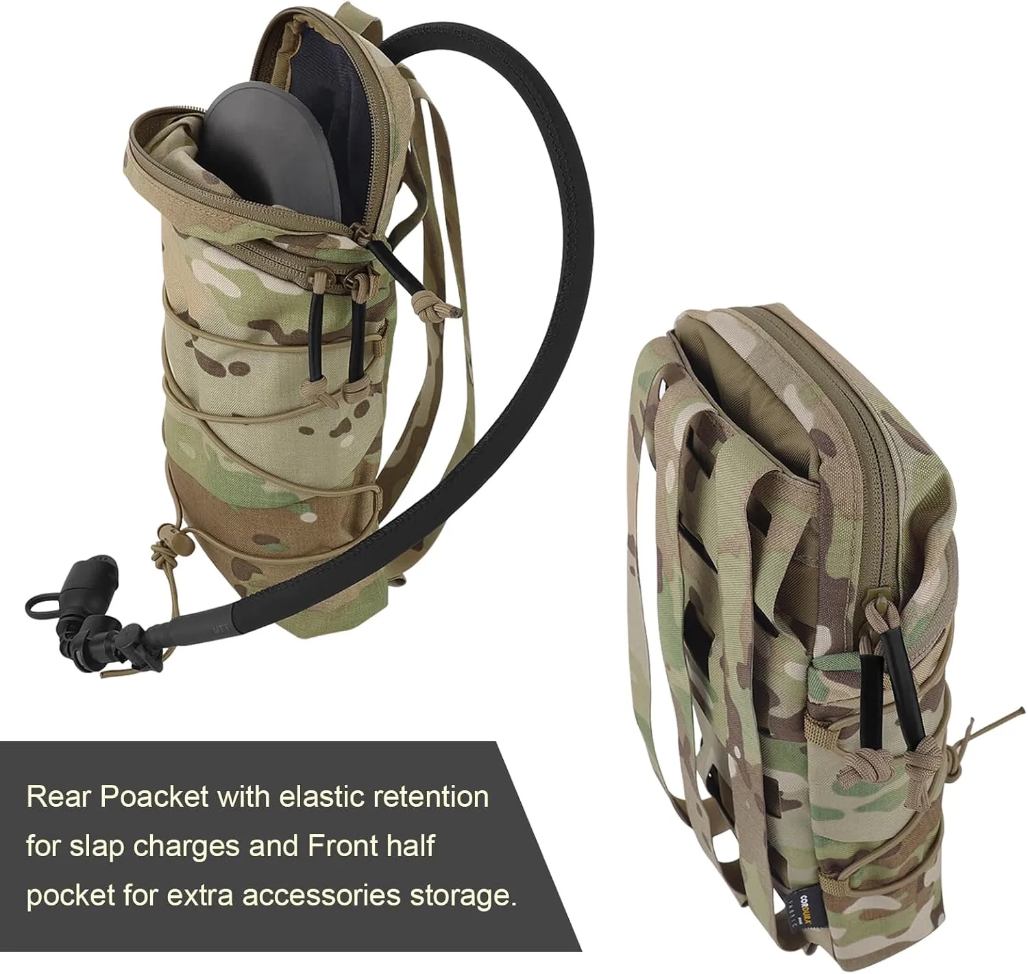 Tactical General Purpose Pocket 12x5 GP Pouch 1.5L Hydration Bag Carrier Backpack Organizer MOLLE   Belt