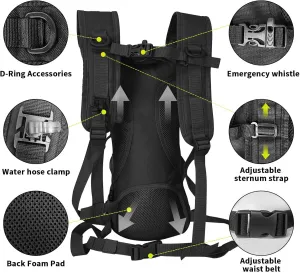 Tactical Molle Hydration Pack Backpack with 3L TPU Water Bladder Running Hydration Vest Water Backpack for Cycling, Hiking, Running, Climbing, Hunting, Biking