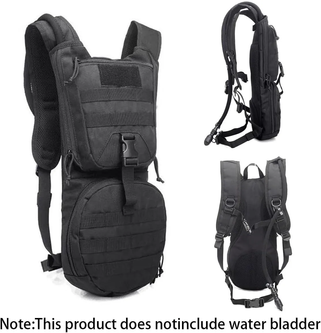 Tactical Molle Hydration Pack Backpack with 3L TPU Water Bladder Running Hydration Vest Water Backpack for Cycling, Hiking, Running, Climbing, Hunting, Biking
