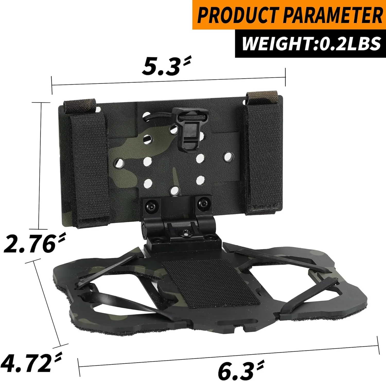 Tactical MOLLE Phone Holder for Plate Carrier Accessories - Fits 4.7"-6.4" Smartphones - Secure Chest Mount for Hunting & Tactical Gear, Camera-Compatible Design