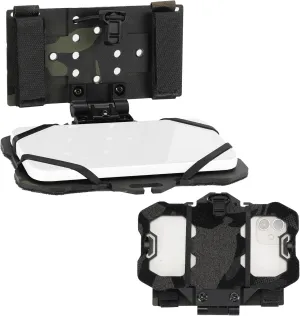 Tactical MOLLE Phone Holder for Plate Carrier Accessories - Fits 4.7"-6.4" Smartphones - Secure Chest Mount for Hunting & Tactical Gear, Camera-Compatible Design