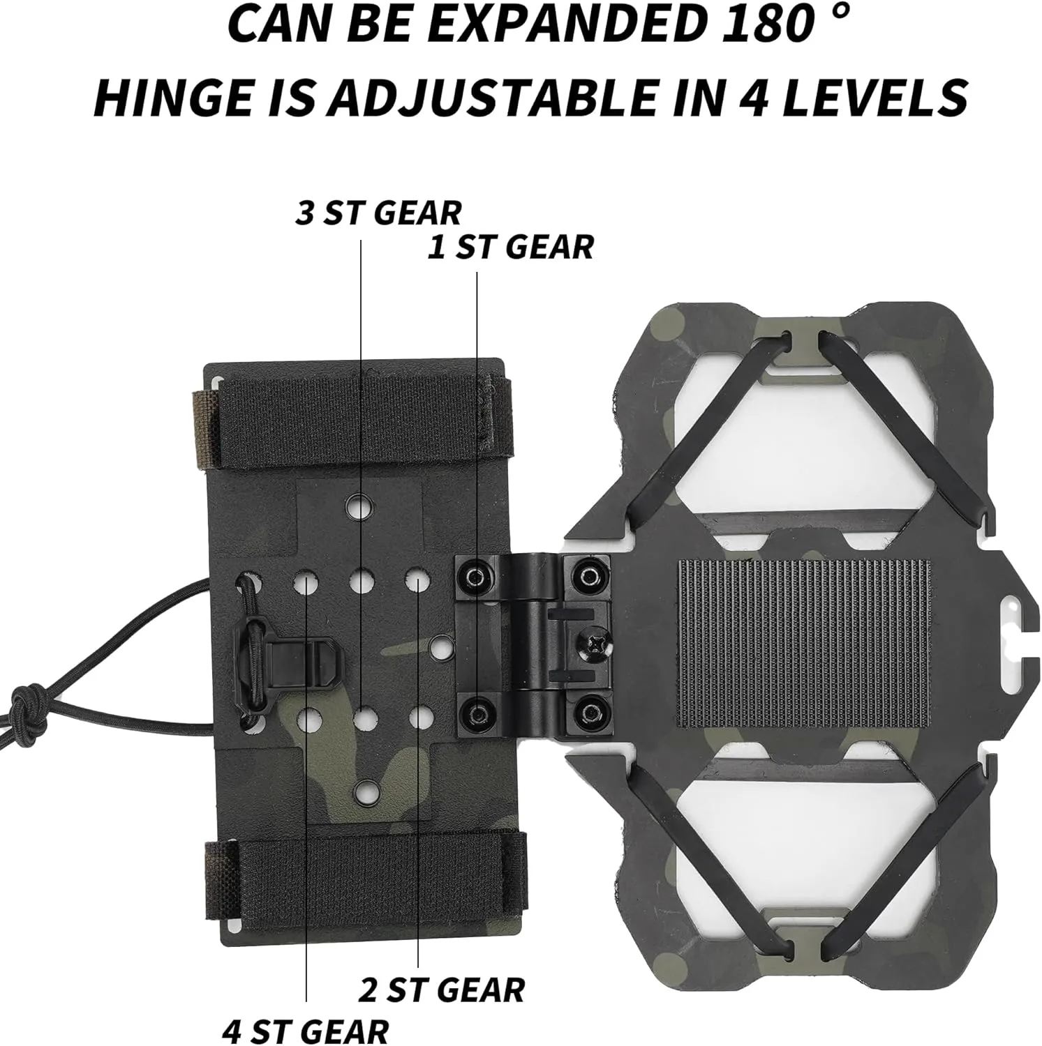 Tactical MOLLE Phone Holder for Plate Carrier Accessories - Fits 4.7"-6.4" Smartphones - Secure Chest Mount for Hunting & Tactical Gear, Camera-Compatible Design