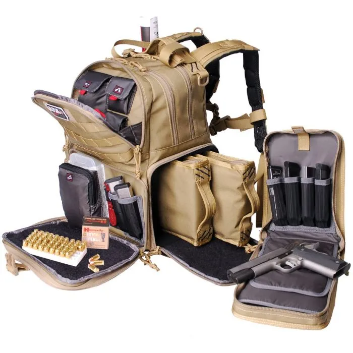 Tactical Range Backpack - Holds 3 Handguns | GPS-T1612BP