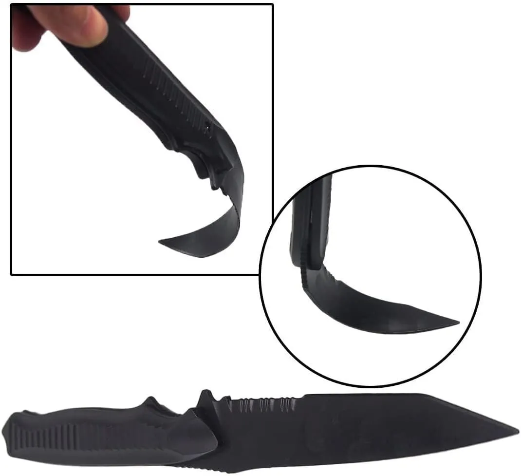 Tactical Rubber Knife Military Enthusiasts Funning Cosplay Toy Sword Training Props War Game Knife Dagger Blade Rubber Fake Knives with Scabbard/Sheath