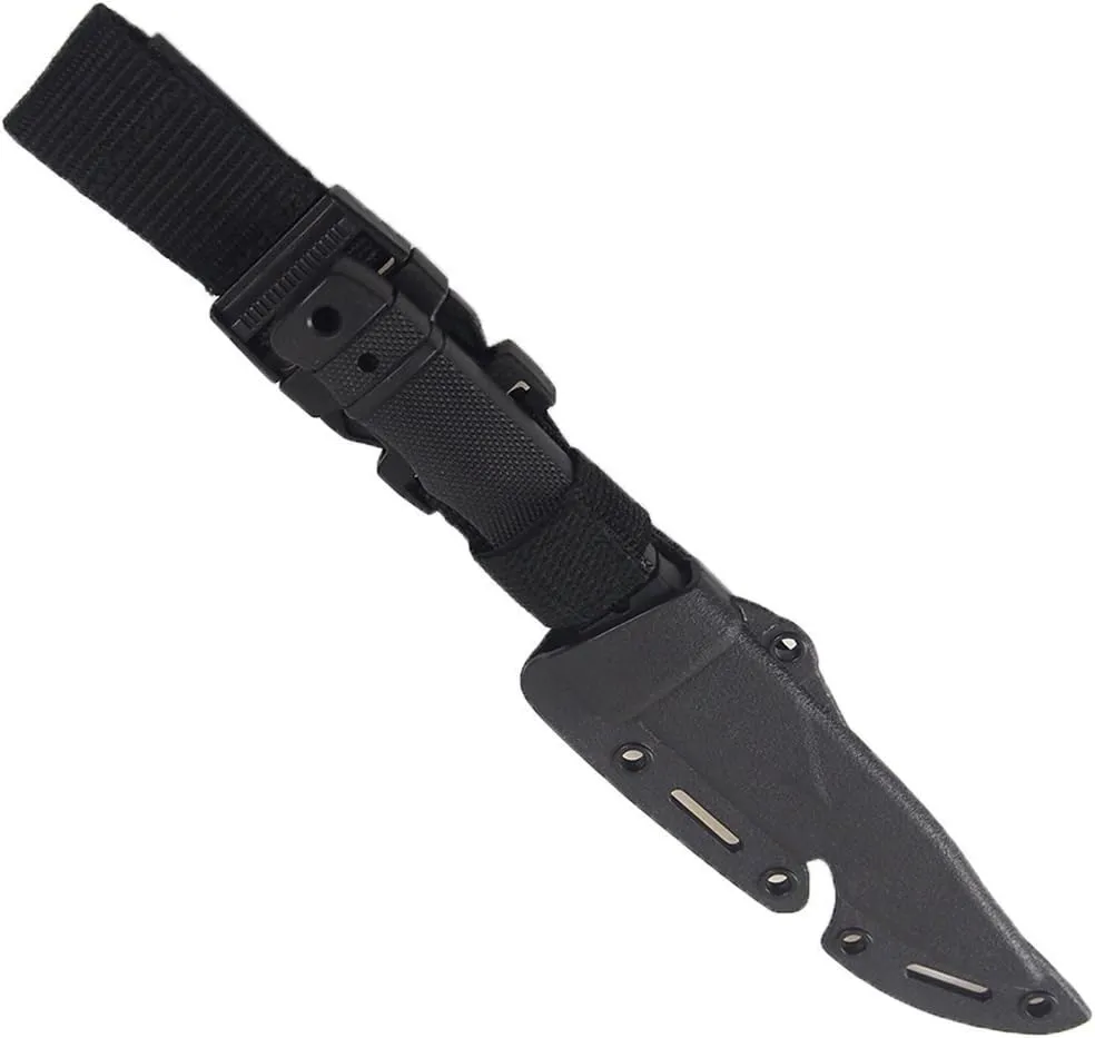 Tactical Rubber Knife Military Enthusiasts Funning Cosplay Toy Sword Training Props War Game Knife Dagger Blade Rubber Fake Knives with Scabbard/Sheath,Black 2
