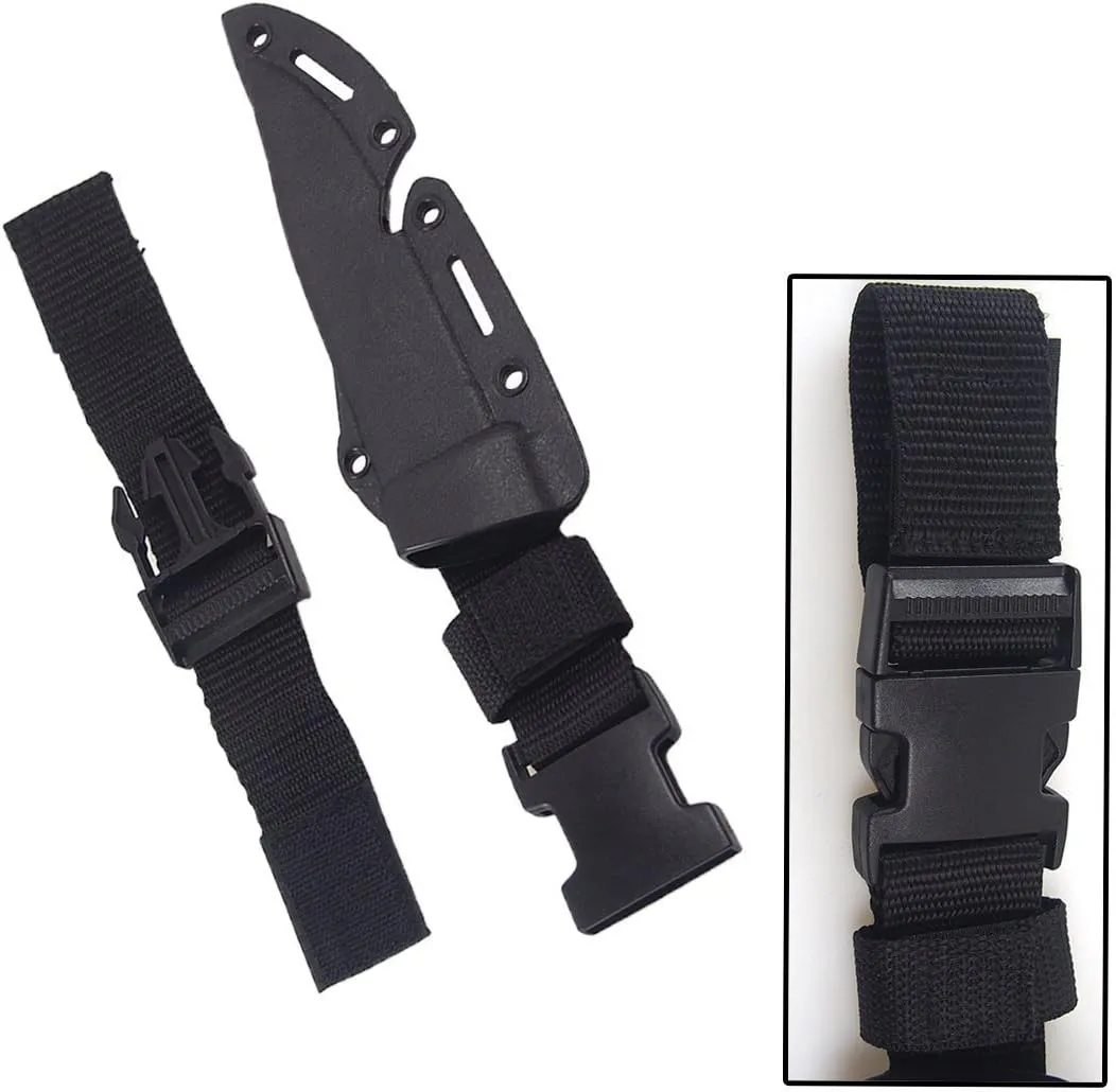 Tactical Rubber Knife Military Enthusiasts Funning Cosplay Toy Sword Training Props War Game Knife Dagger Blade Rubber Fake Knives with Scabbard/Sheath,Black 2