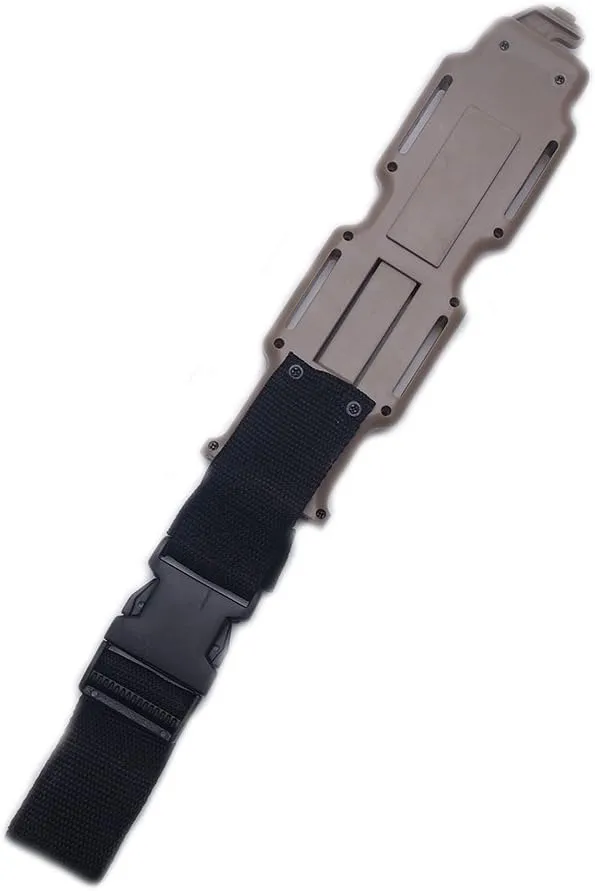 Tactical Rubber Knife Military Enthusiasts Funning Cosplay Toy Sword Training Props War Game Knife Dagger Blade Rubber Fake Knives with Scabbard/Sheath,M9Tan