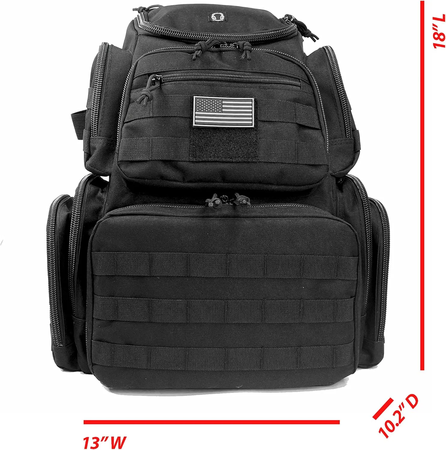 Tactical Shooting Range Backpack for Pistols HandgunsHeavy Duty Quality Gun Carrier Range Bag