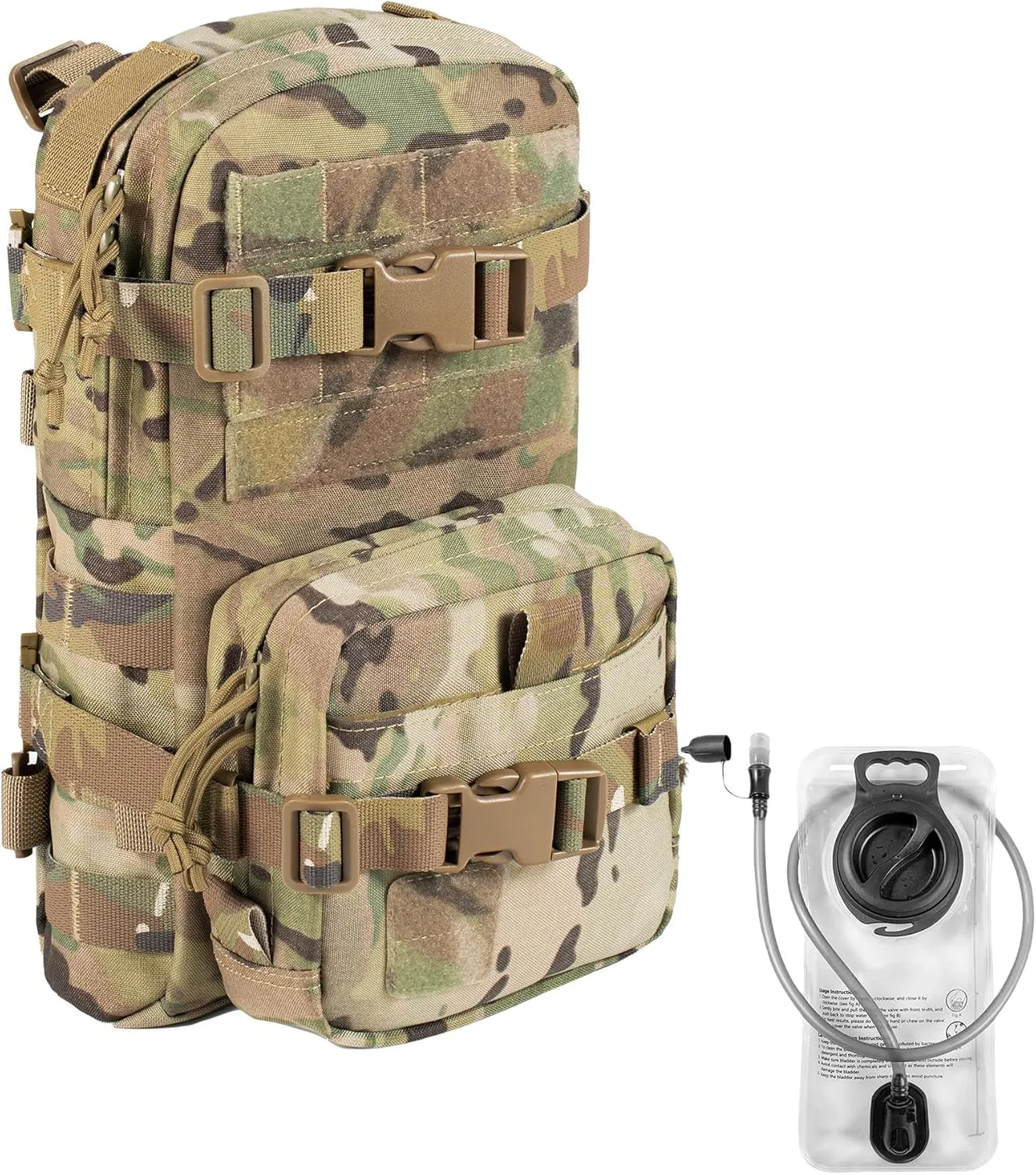 Tactical Small MOLLE Hydration Pack Outdoor Water Bladder Carrier Pack for Vest Backpack