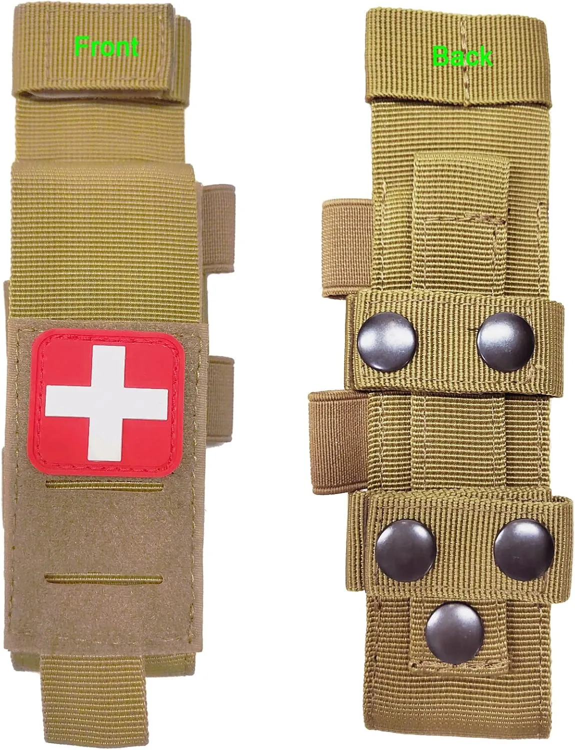 Tactical Tourniquet Pouch Holder TQ Tourniquet Case Trauma Medical Shear Pouch with Shears and Pen(TAN Set)