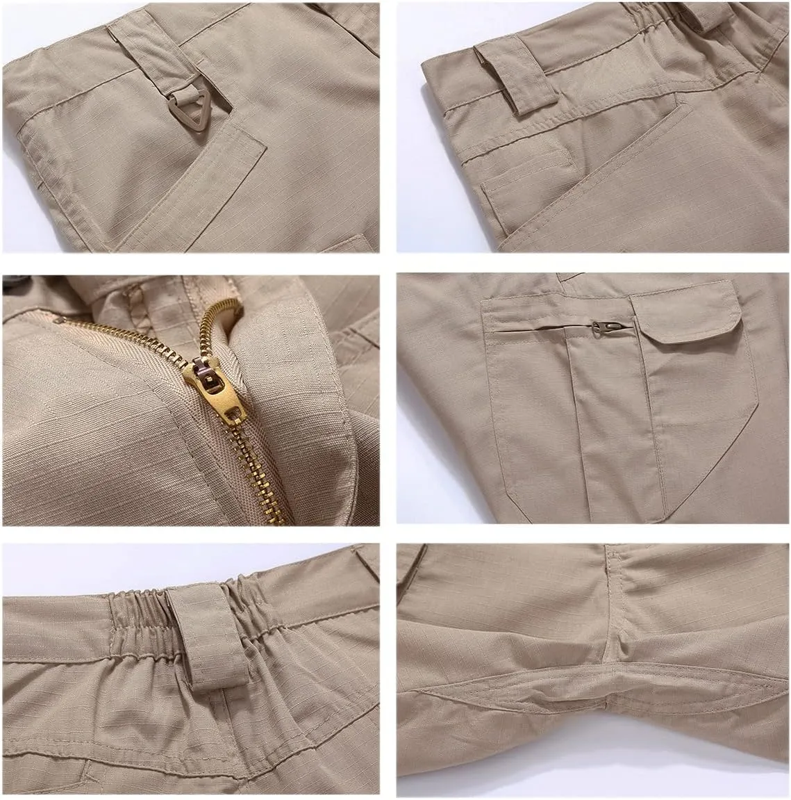 Tactical Work Shorts for Men Outdoor Casual Military Combat Hiking Cargo Shorts with Multi-Pocket (No Belt)