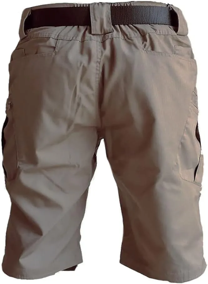 Tactical Work Shorts for Men Outdoor Casual Military Combat Hiking Cargo Shorts with Multi-Pocket (No Belt)