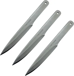 TACTICALEDGED.DOJO UNICORN-3 Throwing Spear Set - 3 Pieces,Stainless Steel, Optimized for Mid-Long Range (Silver)