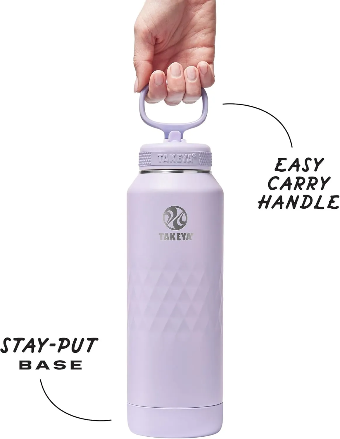 Takeya Sport 40 oz Triple-Insulated Stainless Steel Water Bottle, Straw Lid – Leakproof, Sweatproof, BPA-Free, Keeps Drinks Cold 36 Hrs, Hot 14 Hrs – Moonlight