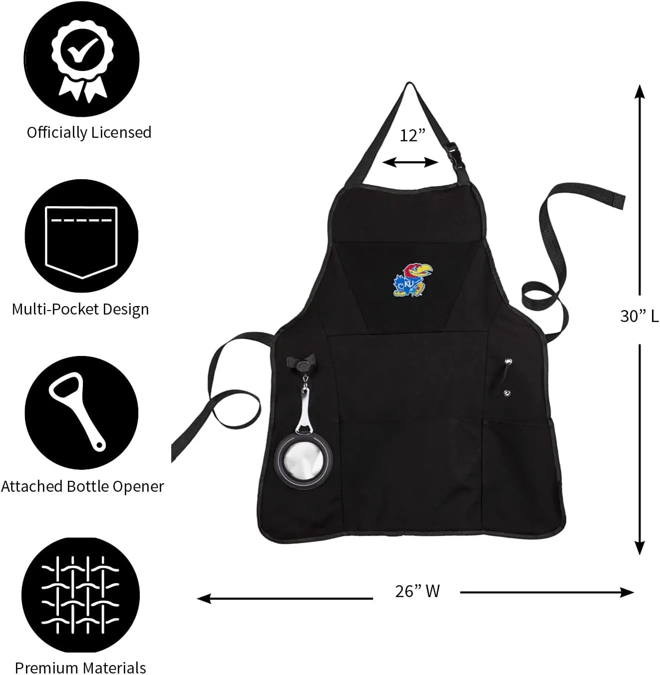 Team Sports America University of Michigan Grilling Apron | Bottle Opener and Insulated Beverage Holder | Adjustable Straps