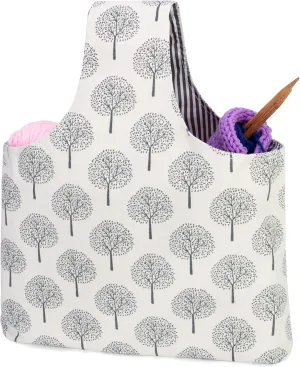 Teamoy Knitting Tote Bag, Travel Project Wrist Bag for Knitting Needles(14inches), Yarn and Crochet Supplies, Lightweight, Perfect Size for Knitting on The Go (Large, Tree)