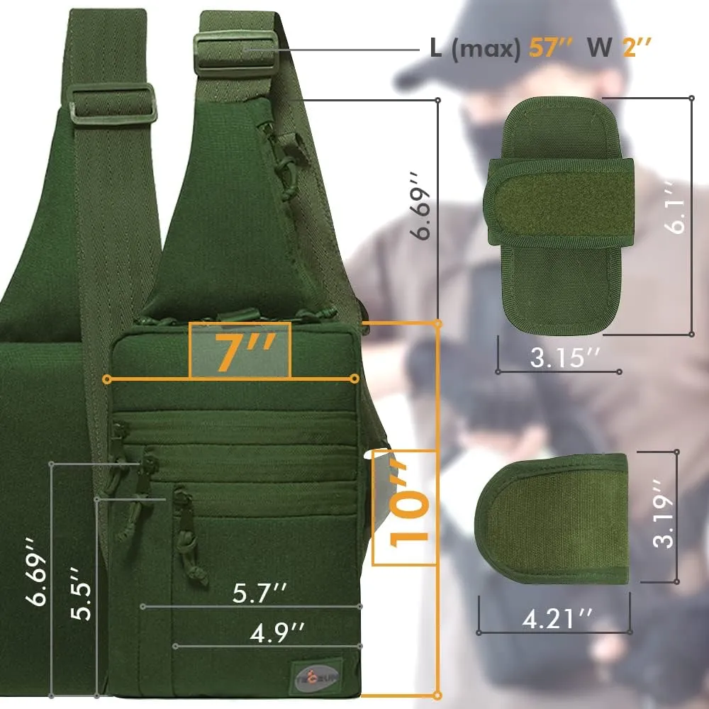 TECEUM Tactical Compact Sling Bag – CCW for Everyday – 10  Styles – Shoulder Crossbody Bag for Concealed Carry of Handgun