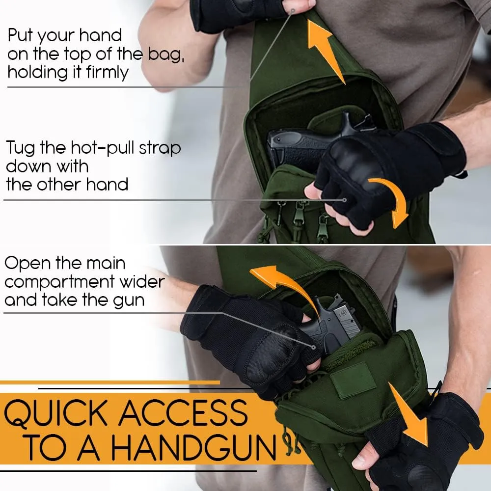 TECEUM Tactical Compact Sling Bag – CCW for Everyday – 10  Styles – Shoulder Crossbody Bag for Concealed Carry of Handgun