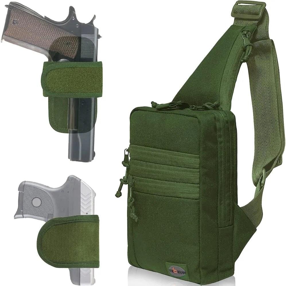 TECEUM Tactical Compact Sling Bag – CCW for Everyday – 10  Styles – Shoulder Crossbody Bag for Concealed Carry of Handgun