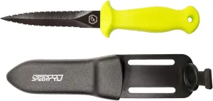 Teflon Pike Knife - Double Serrated - Yellow - 11Cm