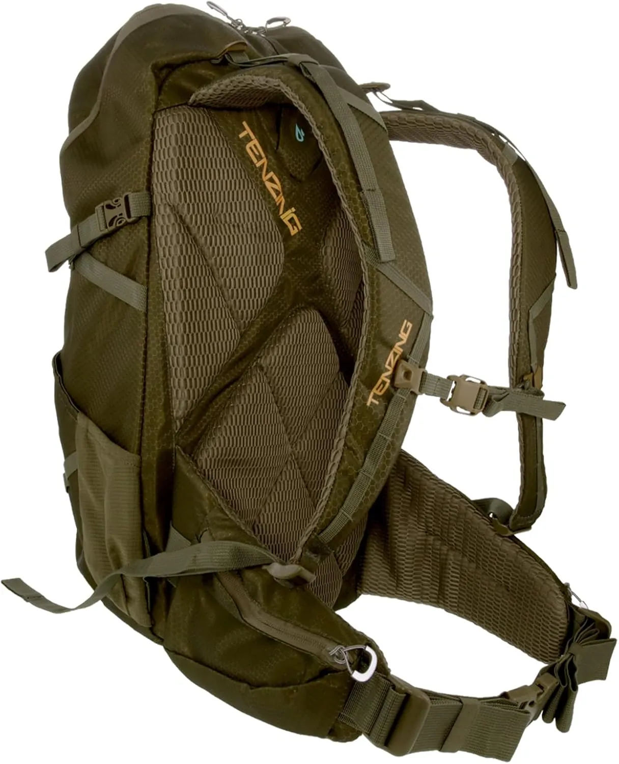 TENZING 2100 Whitetail Day Pack, Olive Green Hydration Bladder Compatible Durable Camo Backpack with 4 Compartments & 15 Organizational Pockets for Hunting Gear and Equipment