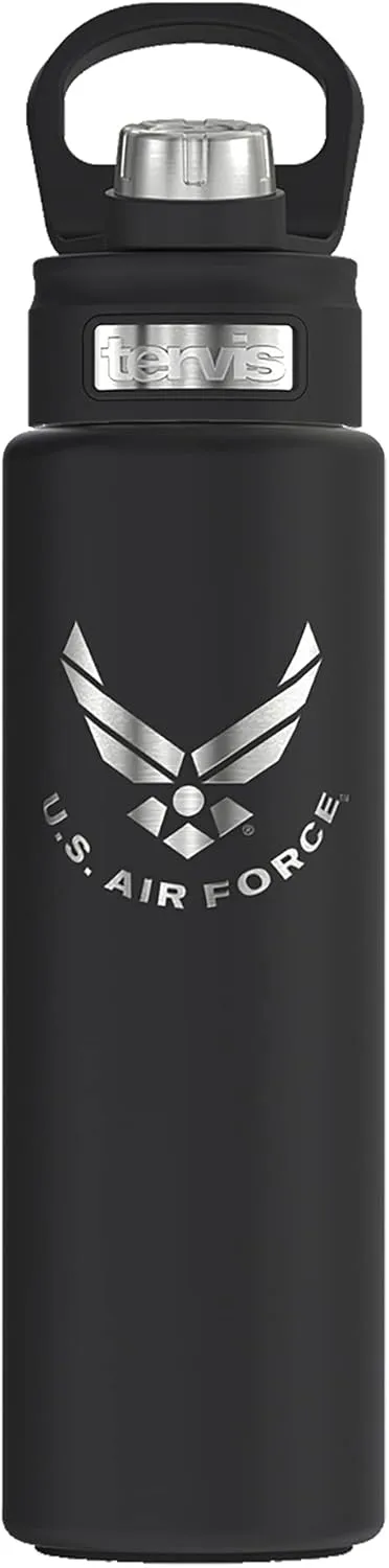 Tervis Air Force Logo Engraved on Onyx Shadow Insulated Tumbler 24oz Wide Mouth Bottle Stainless Steel