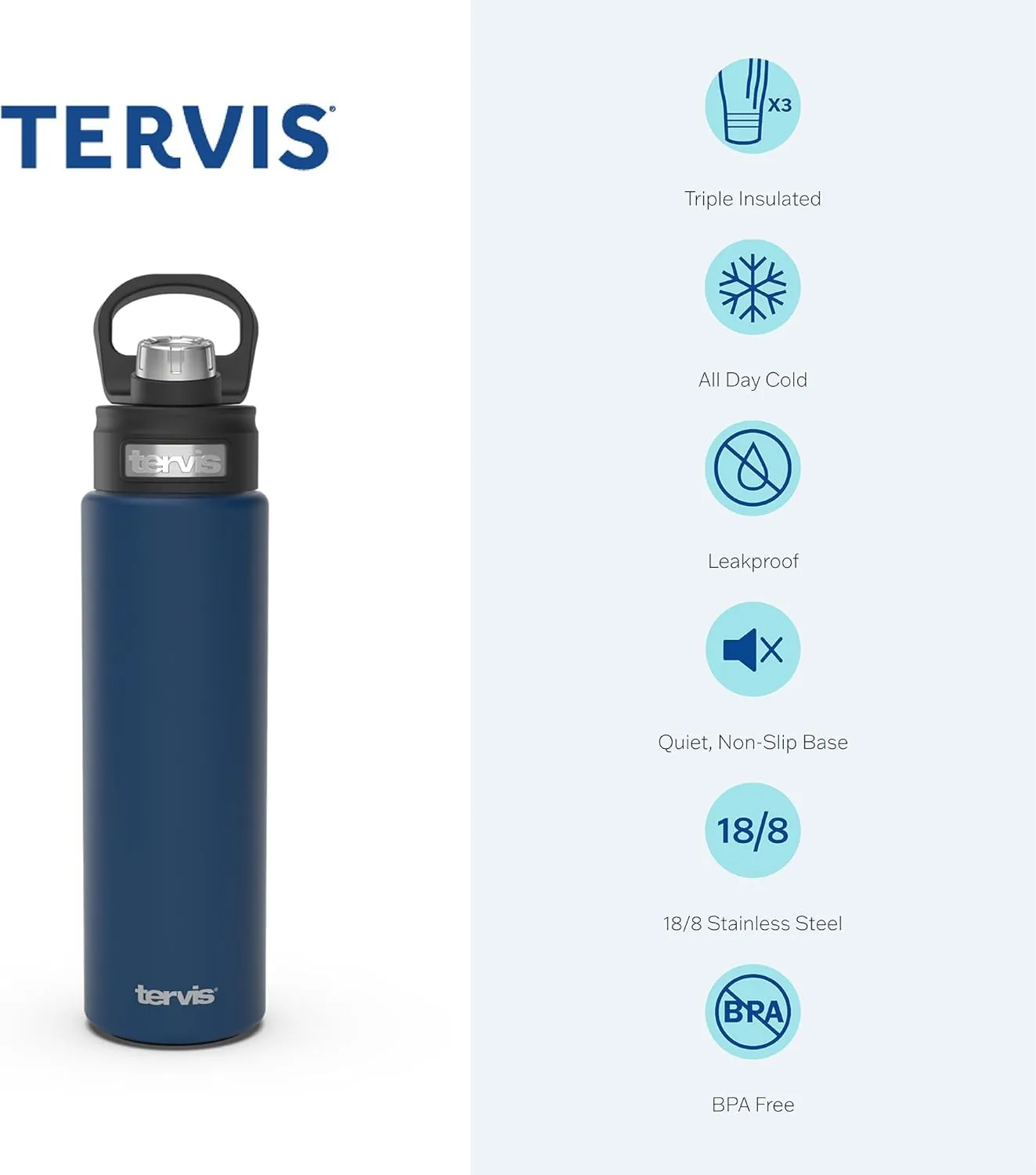 Tervis Air Force Logo Engraved on Onyx Shadow Insulated Tumbler 24oz Wide Mouth Bottle Stainless Steel