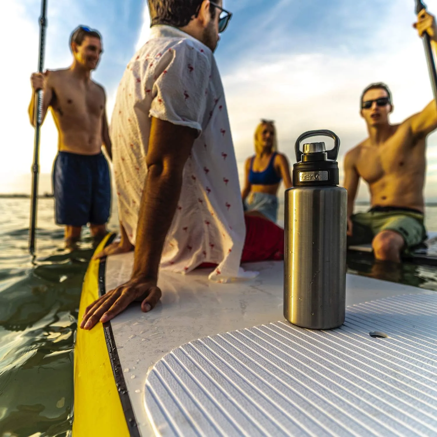 Tervis Guy Harvey Hammerhead Triple Walled Insulated Tumbler Travel Cup Keeps Drinks Cold, 24oz Wide Mouth Bottle, Stainless Steel