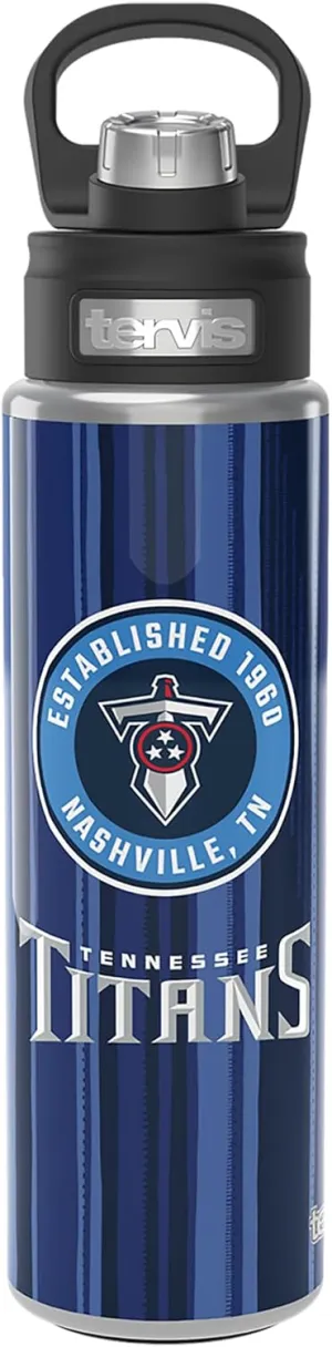 Tervis NFL Tennessee Titans - All In Triple Walled Insulated Tumbler Travel Cup Keeps Drinks Cold, 24oz Wide Mouth Bottle, Stainless Steel