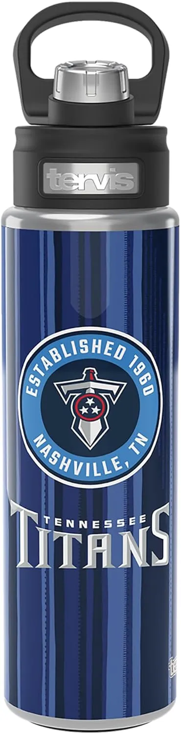 Tervis NFL Tennessee Titans - All In Triple Walled Insulated Tumbler Travel Cup Keeps Drinks Cold, 24oz Wide Mouth Bottle, Stainless Steel