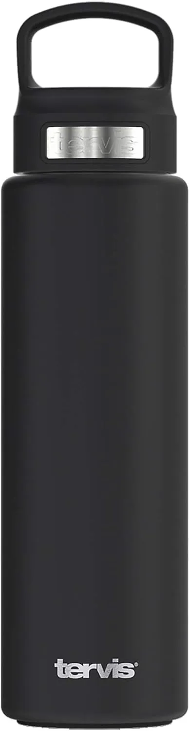 Tervis Triple Walled Powder Coated Stainless Steel Insulated Tumbler Cup Keeps Drinks Cold & Hot, 24oz with High Performance Lid, Onyx Shadow