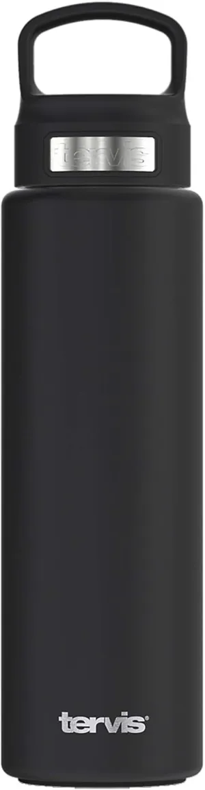 Tervis Triple Walled Powder Coated Stainless Steel Insulated Tumbler Cup Keeps Drinks Cold & Hot, 24oz with High Performance Lid, Onyx Shadow